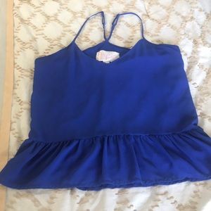 Blue boutique tank top